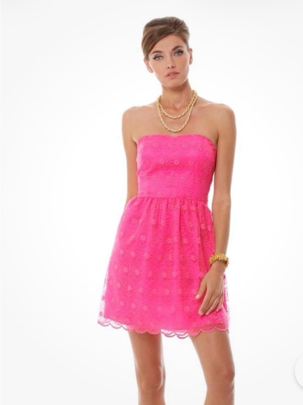 LILLY PULITZER Payton‎ Sweetheart Strapless Dress, Pop Pink, Size 6 D02 - Picture 1 of 4